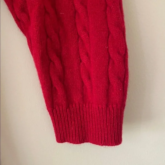 Brooks Brothers Fleece Vibrant Red Crewneck Cashmeres Sweater - Picture 6 of 6